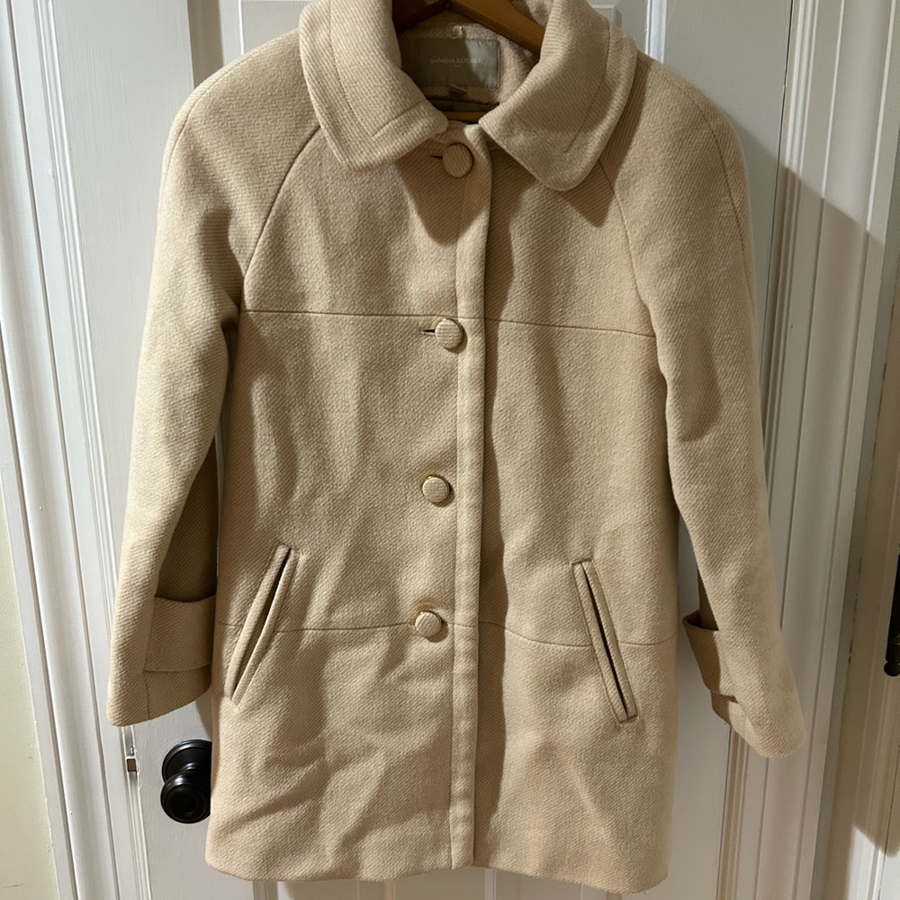 Banana Republic tan pea coat